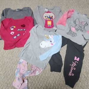Girls 2T Clothing Lot Tops Pajamas Minnie Mouse